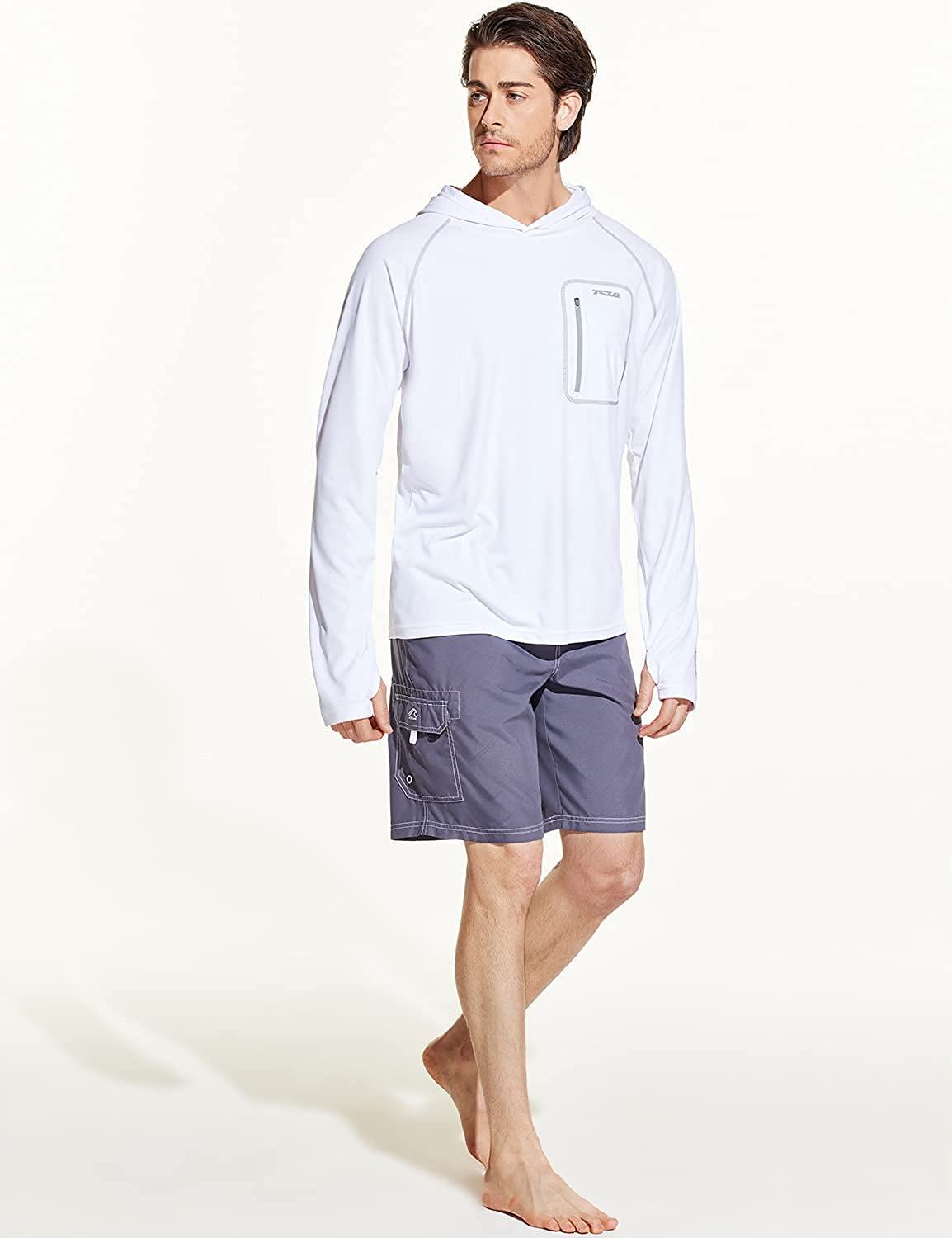 TSLA Men'S Rashguard Swim Shirts, UPF 50+ Loose-Fit Long Sleeve Shirts, Cool Running Workout SPF/UV Tee Shirts