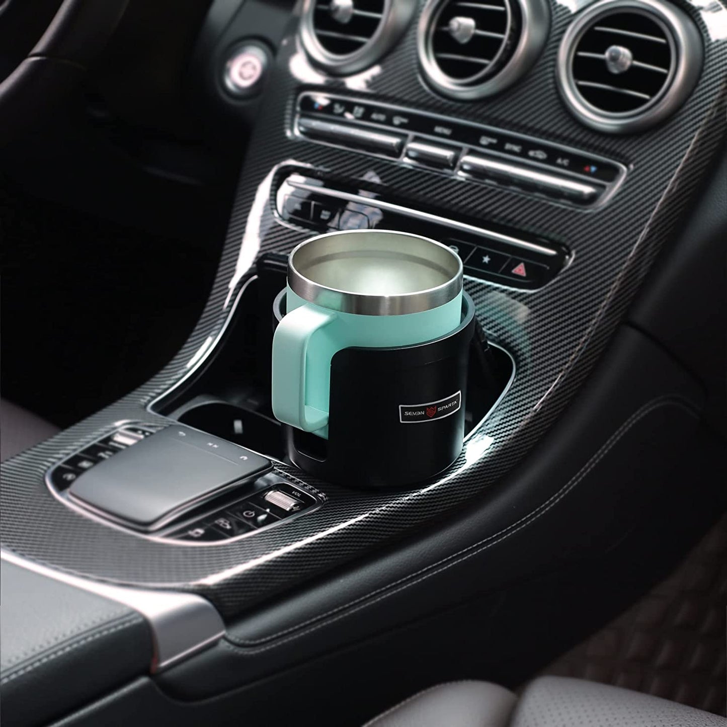 Upgraded Car Cup Holder Expander Adapter with Offset Adjustable Base, Compatible with Yeti 14/24/36/46Oz Ramblers, Hydro Flasks 32/40Oz, Other Large Bottles Mugs in 3.4"-4.0"