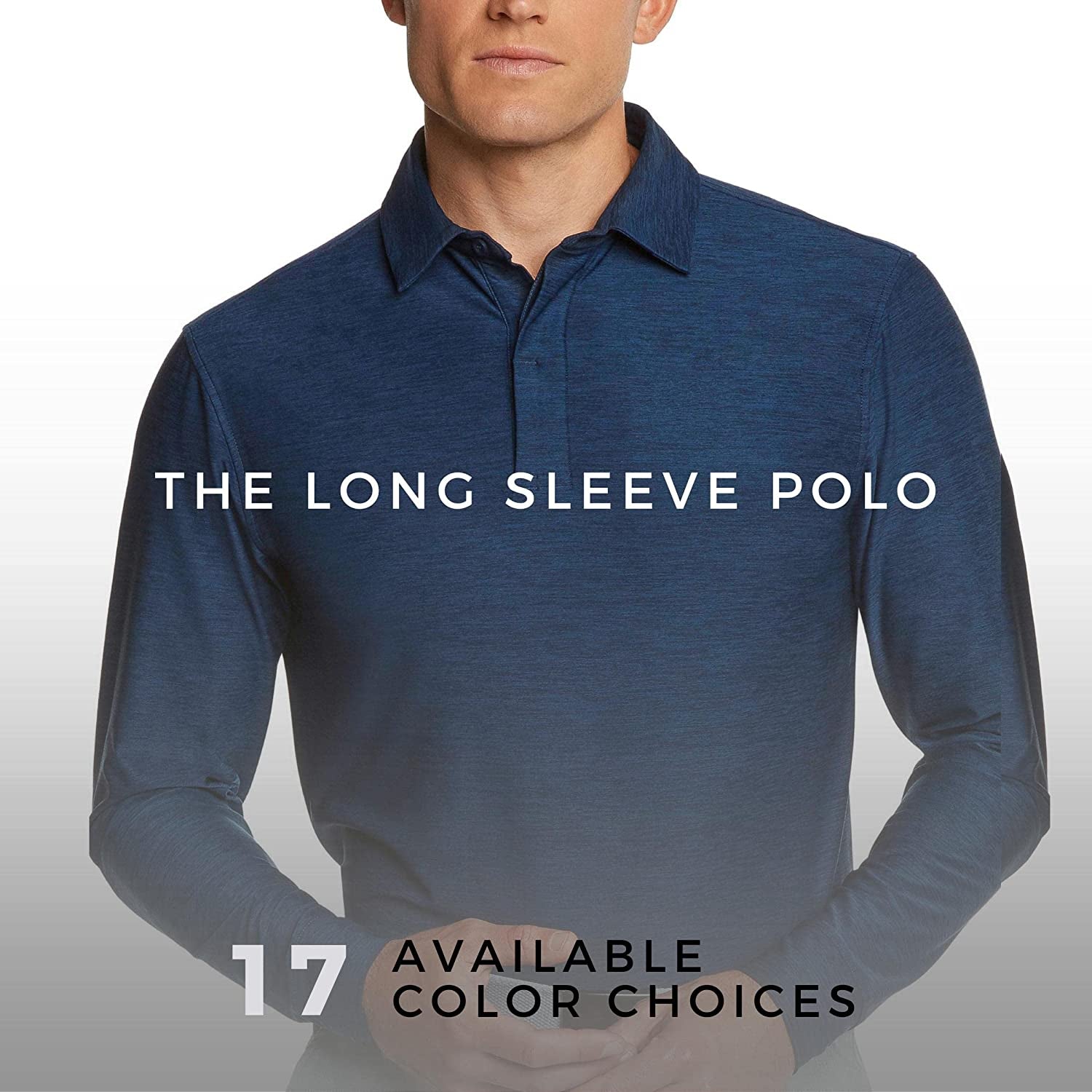 Men'S Dry Fit Long Sleeve Golf Shirt - Quick Dry Polo Shirts - UPF 30, Stretch Fabric