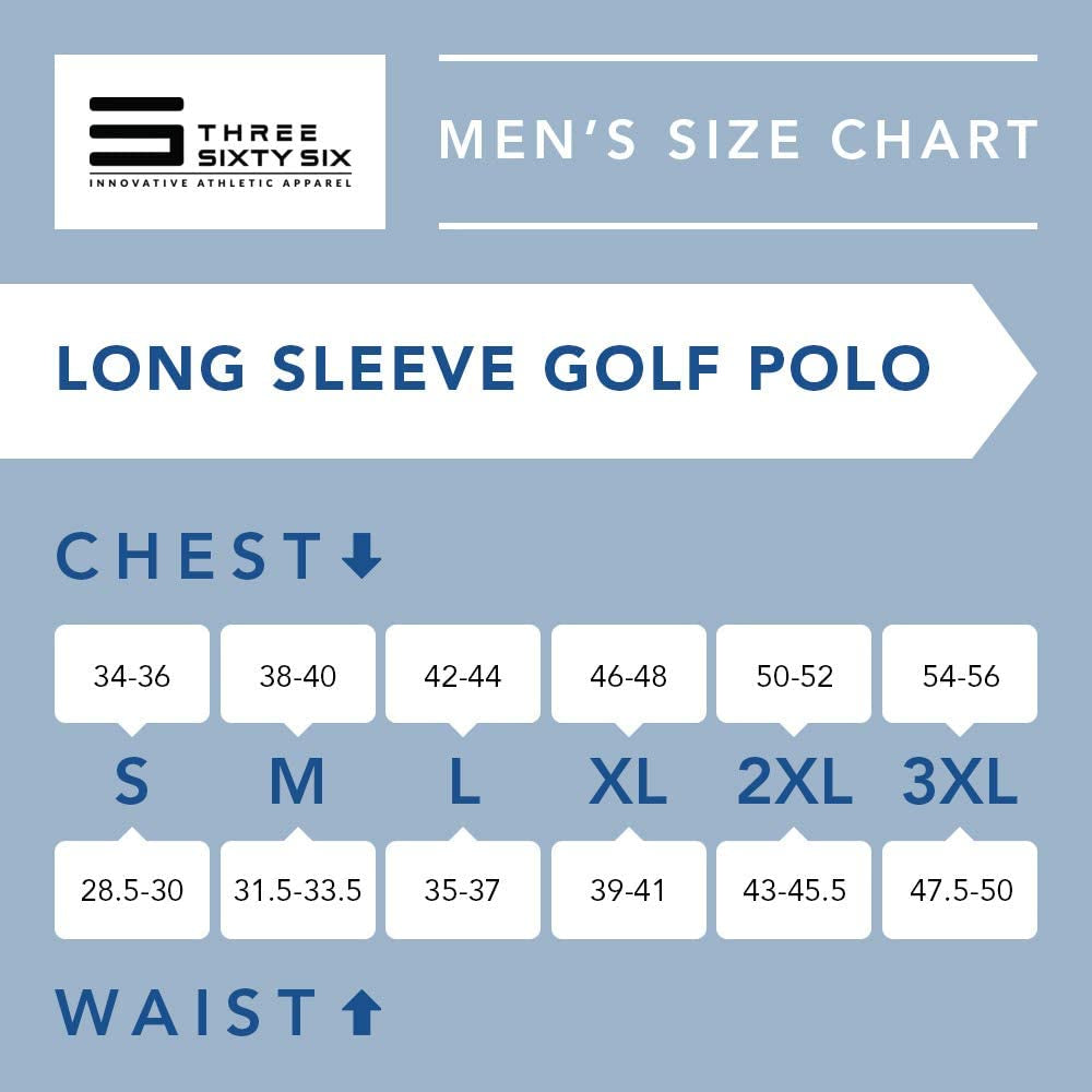 Men'S Dry Fit Long Sleeve Golf Shirt - Quick Dry Polo Shirts - UPF 30, Stretch Fabric