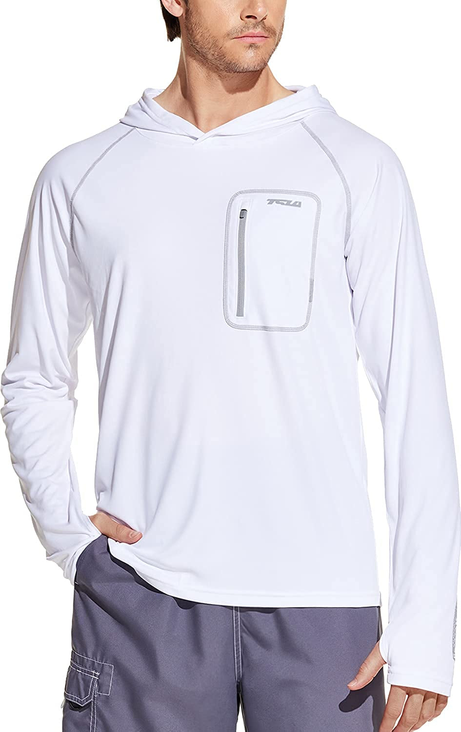 TSLA Men'S Rashguard Swim Shirts, UPF 50+ Loose-Fit Long Sleeve Shirts, Cool Running Workout SPF/UV Tee Shirts