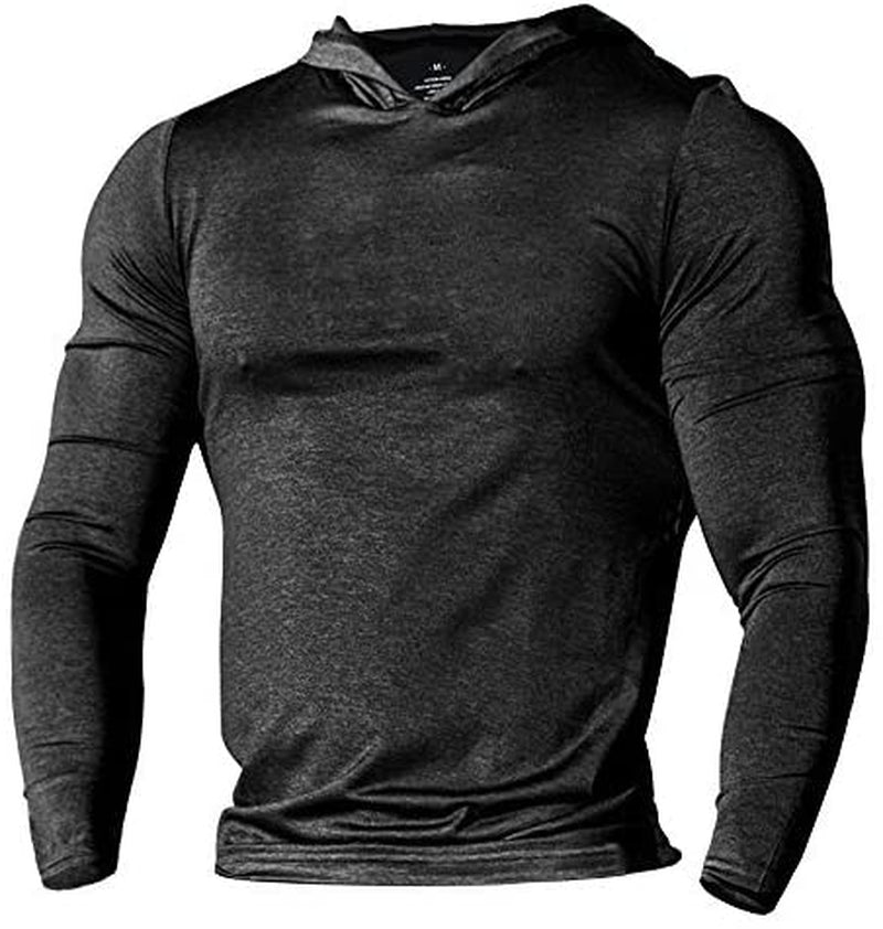 Men'S Bodybuilding Tapered Slim Fit Sweatshirts Active Hoodies
