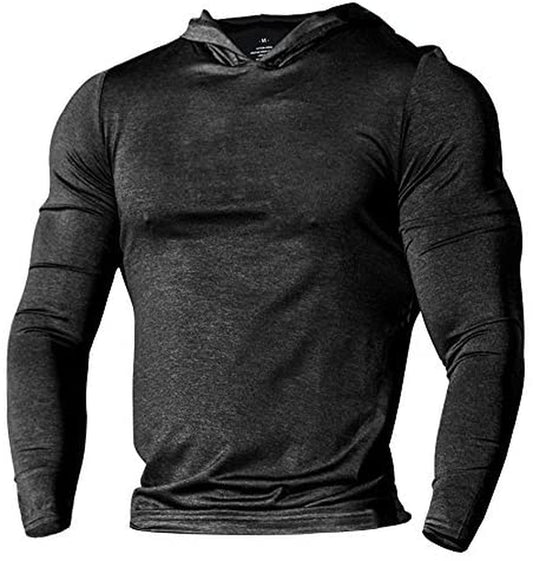 Men'S Bodybuilding Tapered Slim Fit Sweatshirts Active Hoodies